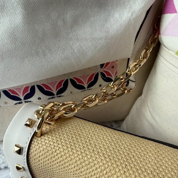 Michael Kors Cece Medium Straw and Studded Shoulder Bag - NWOT - Picture 6 of 15